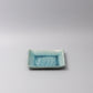Plate Square 17cm Crackle Turquoise Glaze