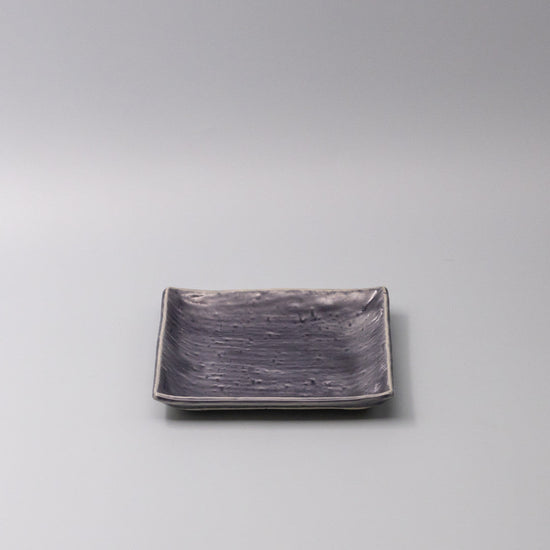 Plate Square 17cm Crackle Amethyst Glaze