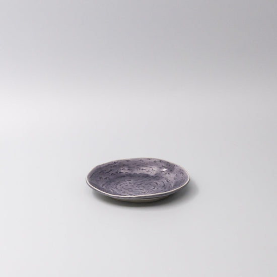 Plate Oval 15cm Crackle Amethyst Glaze