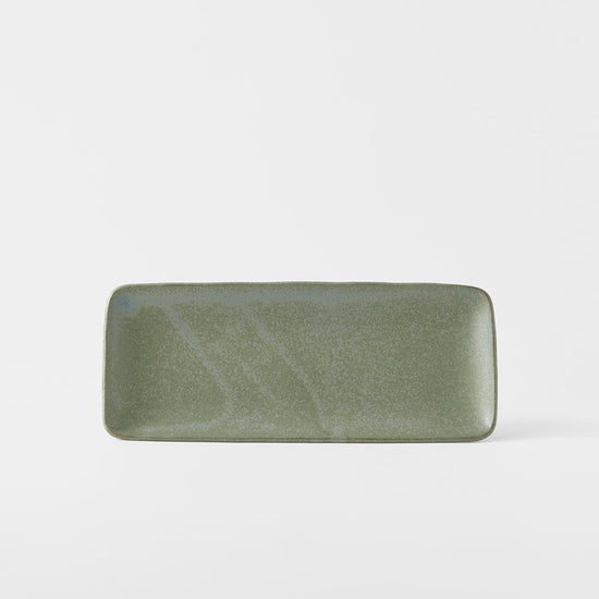 Plate Rectangular 29cm Green Fade Glaze