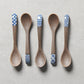 Spoon Small Bisque Indigo Checkerboard