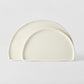 Half Moon Plate 21cm Ivory White Glaze