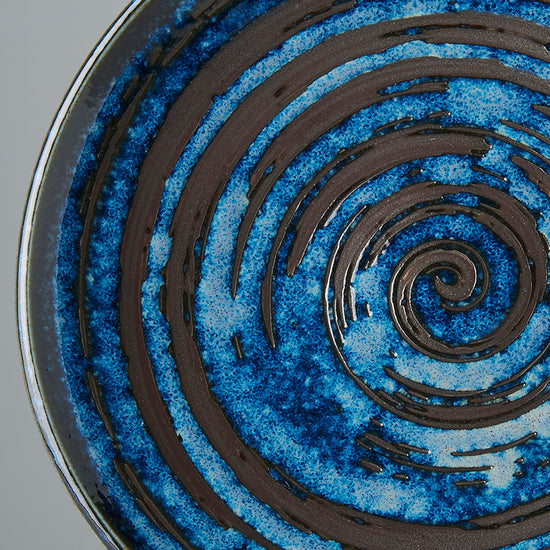 Tapas Plate 17cm Copper Swirl Glaze
