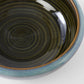 Bowl Thick Edge 17cm Blue Outer Dark Green Inner Glaze