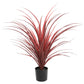 Burgundy Potted Artificial Long Grass (Yucca Grass) 75cm UV Resistant