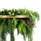 Gold Framed Roof Hanging Disc with Draping Life-Like Plants UV Resistant 60cm