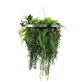 Premium Hanging Artificial Plant Arrangement with Silver Frame 40cm UV Resistant