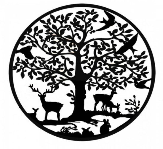 Grazing Deer Metal Wall Art 60cm