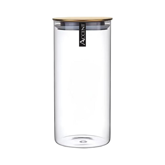 bulk 12 Glass Jar w Gold Metal Lid 10x25cm