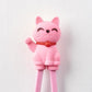 Maneki Trainer Chopsticks Lucky Cat in Pink