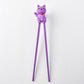 Maneki Trainer Chopsticks Lucky Cat in Purple