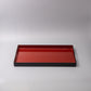 Tray Rectangular 42cm Red Inner Black Lacquerware