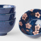 Bowl Set 4pcs Navy Pink Sakura Design