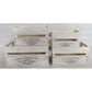 Set 4 Vintage Home Wood Crate White Wash 40x20cm