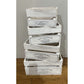 Set 4 Vintage Home Wood Crate White Wash 40x20cm