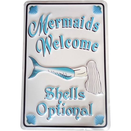 Mermaids Welcome Metal Wall Art 45cm