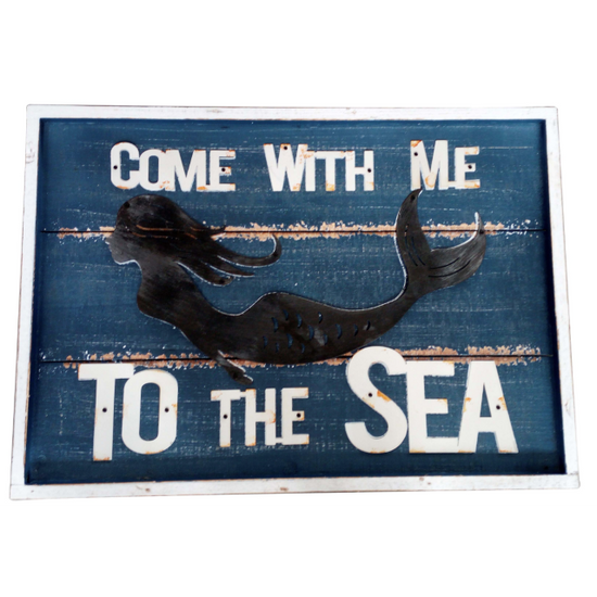 Come w Me to The Sea Wall Art 61cm