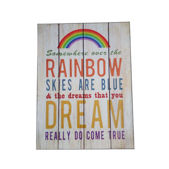Somewhere Over The Rainbow Metal Wall Art 40cm