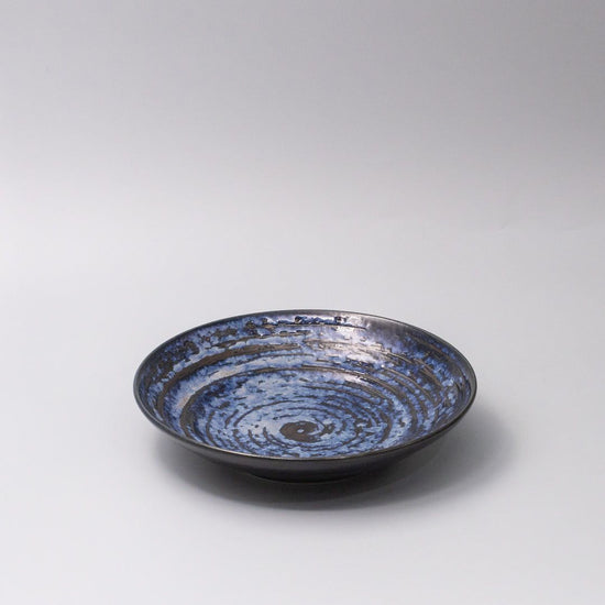 Open Flat Base 23cm Bowl Copper Swirl Glaze