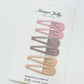 Essential Snap Hair clips - Dusty Pink - 6 Pieces