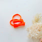 Handmade Simple Bow metal free hair ties - Neon - 1 Pairs - Neon Orange