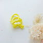 Handmade Simple Bow metal free hair ties - Candy - 1 Pairs - Pastel Yellow