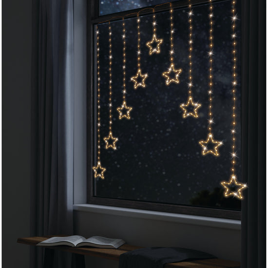 LED Wire Star Curtain Gold Lights