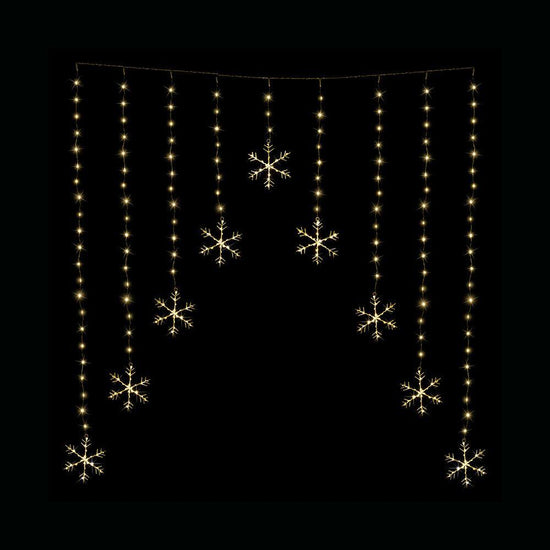 LED Snowflakes Curtain Lights avialable in 2 Colors - Warm White