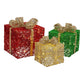 LED Jumbo Presents 3-Piece Glitter/Gold Bow Twinkle