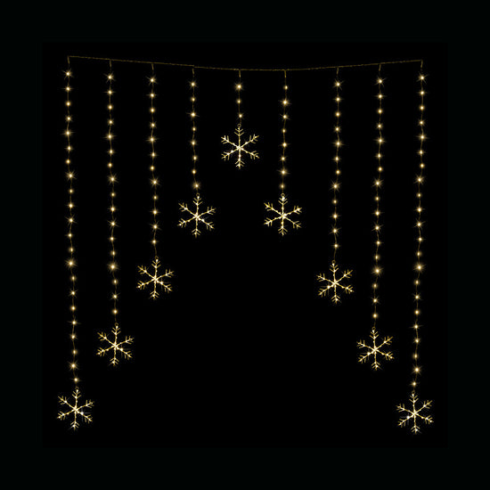 LED Snowflakes Curtain Lights avialable in 2 Colors - Cool White