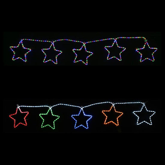 LED Ropelight 5 Stars Chain available in 2 Colors - Multicolor