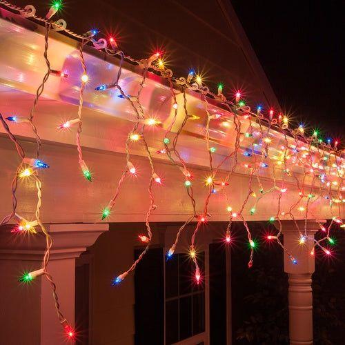 Battery Operated 300 LED Timer Icicle Lights – 11.8m x 48cm, available in 2 Colors - Multicolor