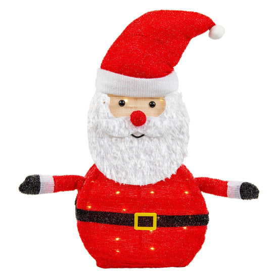 LED Collapsible Tinsel Santa 70cm Twinkling