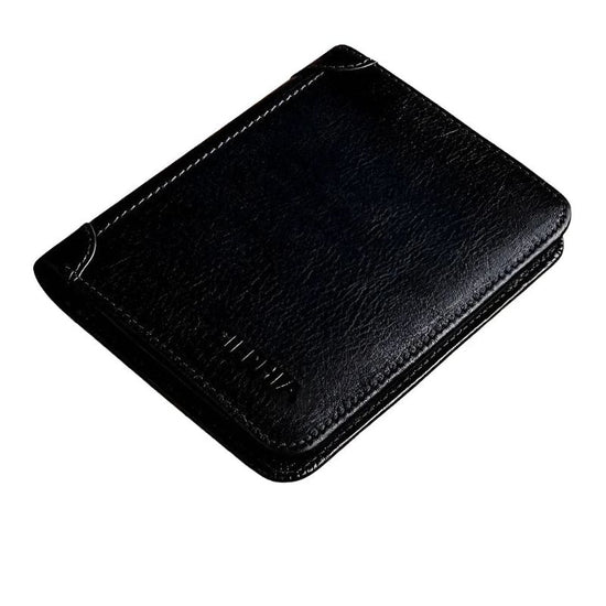 NNEOBA Genuine Leather Retro Business Wallet - Short Card Holder & Coin Purse