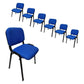 NNECN Stackable Office Conference Visitor and Community Chairs (Set of 7-Blue)