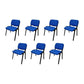 NNECN Stackable Office Conference Visitor and Community Chairs (Set of 7-Blue)