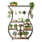 NNETMLT 6-Tier Plant Stand with Vase Shape Ladder Design, Rustic Brown