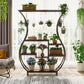 NNETMLT 6-Tier Plant Stand with Vase Shape Ladder Design, Rustic Brown