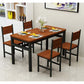 NNECN Wood & Steel Dining Set (Oak & Black)