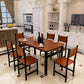 NNECN Wood & Steel Dining Set (Oak & Black)