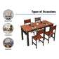 NNECN Wood & Steel Dining Set (Oak & Black)