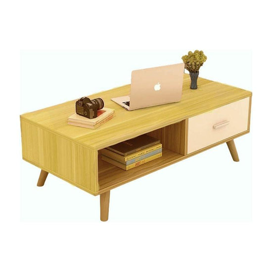 NNECN Coffee Table with Storage Drawer and Open Shelf