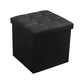 NNETM Faux Leather Storage Ottoman - Black, 55L