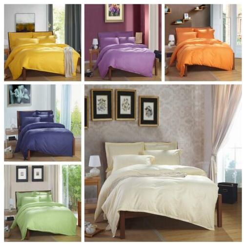 100% cotton Premium Doona Duvet Quilt Cover Set with Soft Pillowcases - yellow-Double