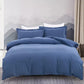 100% cotton Premium Doona Duvet Quilt Cover Set with Soft Pillowcases - Blue-Double