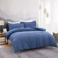 100% cotton Premium Doona Duvet Quilt Cover Set with Soft Pillowcases - Blue-Double