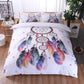 Dream catcher Printed Duvet Cover Set with Matching Pillowcases - white-King single