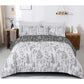 Floral Comforter Set, Queen/King Size, Black White Floral Pattern Reversible Bedding