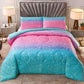 Marble Gradient Comforter Set, Queen/King Size, Quilted Bedding with Pillowcases