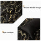 Black Gold Metallic Marble Comforter Set, Queen Size, Foil Print Glitter 3-Piece Bedding